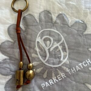 Parker Thatch Staggered Leather Bag Charm Cognac